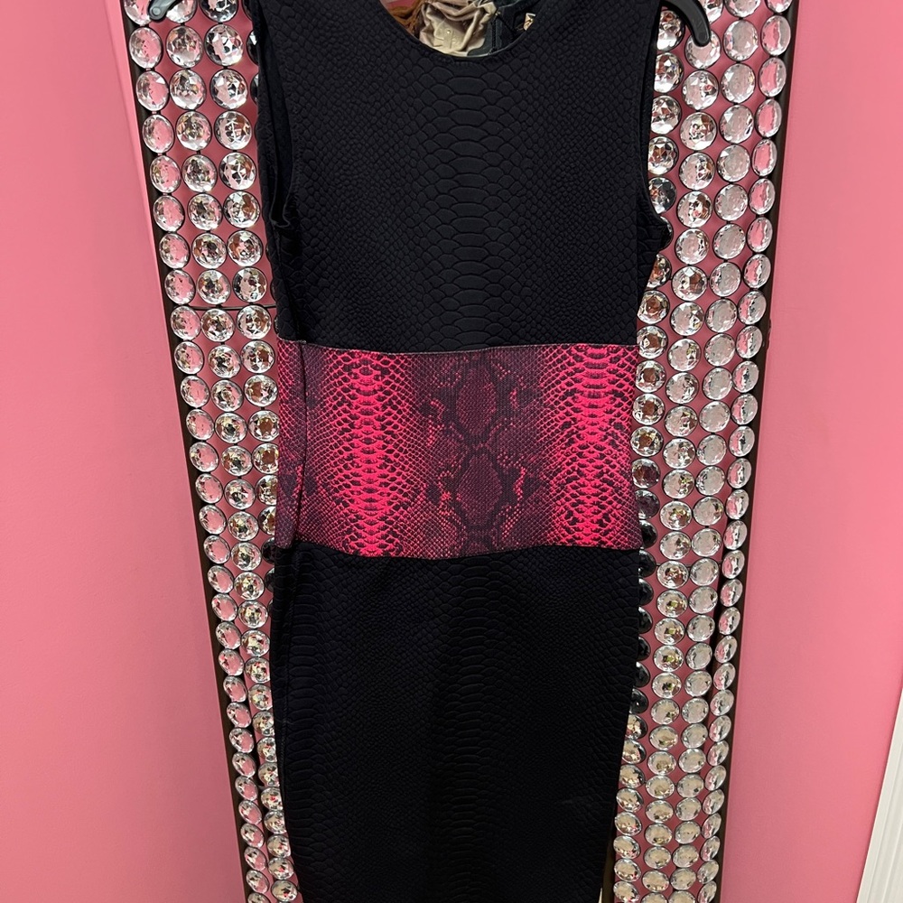 Christopher Kane Black And Pink Python Dress - image 2